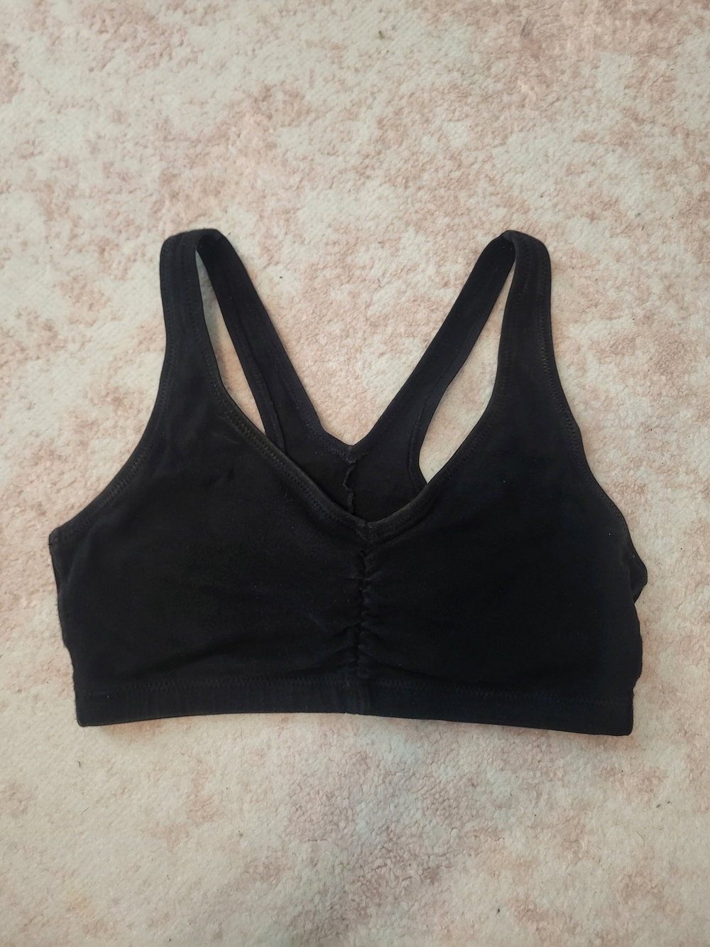Women's Black Seamless V-Neck Bralette with Racerback